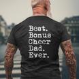 Best Bonus Cheer Dad Ever Cheerleading Stepdad From Daughter Mens Back Print T-shirt Gifts for Old Men