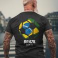 Best Brazil Soccer Ball Flag Brazilian Futbol Fan Men's T-shirt Back Print Gifts for Old Men