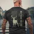 Best Buckin' Dad Camouflage American Flag Deer Hunting Men's T-shirt Back Print Gifts for Old Men