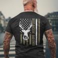 Best Buckin' Dad Ever Deer Hunting Fathers Day American Flag Men's T-shirt Back Print Gifts for Old Men