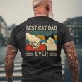 Best Cat Dad Ever Kitten Cat Fist Bump Retro Vintage Men's T-shirt Back Print Gifts for Old Men