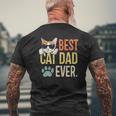 Best Cat Dad Ever Retro Cat Lover Fathers Day Mens Back Print T-shirt Gifts for Old Men