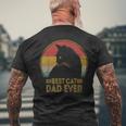 Best Cat Dad Ever Retro Sunset Daddy Cat Father's Day Men's T-shirt Back Print Gifts for Old Men