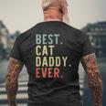 Best Cat Daddy Ever Cool Vintage Mens Back Print T-shirt Gifts for Old Men