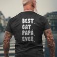 Best Cat Papa Ever Cat Owner Dad Fathers Mens Back Print T-shirt Gifts for Old Men