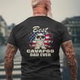 Best Cavapoo Dad Ever Independence Day Vintage Mens Back Print T-shirt Gifts for Old Men