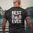 Best Dad Ever Vintage Firefighter Thin Red Line Fireman Mens Back Print T-shirt Gifts for Old Men