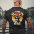 Best Goat Dad Ever Face Retro Vintage Sunset Men's T-shirt Back Print Gifts for Old Men