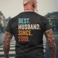 Best Husband Since 2019 4Th Wedding Anniversary Men's T-shirt Back Print Gifts for Old Men