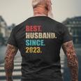 Best Husband Since 2023 For 1St Wedding Anniversary Men's T-shirt Back Print Gifts for Old Men