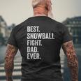 Best Snowball Fight Dad Ever Christmas Raglan Baseball Tee Mens Back Print T-shirt Gifts for Old Men