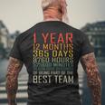 Best Team Vintage Work Anniversary 1 Years Employee Men's T-shirt Back Print Gifts for Old Men