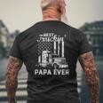 Best Truckin Papa Ever American Flag Father's Day Mens Back Print T-shirt Gifts for Old Men