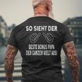 Bester Bonus Papa Der Welt Bonuspapa S T-Shirt mit Rückendruck Geschenke für alte Männer