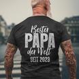 Bester Papa Der Welt Since 2023 T-Shirt mit Rückendruck Geschenke für alte Männer