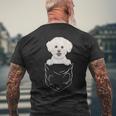 Bichons Frisés Avec Inscription Dog In Pocket T-shirt imprimé au dos Cadeaux pour les vieillards