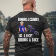 Biden Falls Off Bike Joe Biden Falling Off His Bicycle Mens Back Print T-shirt Gifts for Old Men
