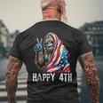 Bigfoot 4Th Of July Happy 4Th Patriotic Usa Ns Boys Men's T-shirt Back Print Gifts for Old Men
