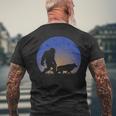 Bigfoot With Wolf Companion Silhouette Nightime Stars Men's T-shirt Back Print Gifts for Old Men