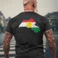 Her Biji Kurdistan Kurden With Kurdistan Flag T-Shirt mit Rückendruck Geschenke für alte Männer