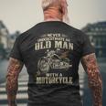 Bikers Never Underestimate An Old Man On A Motorbike Biker Men's T-shirt Back Print Gifts for Old Men