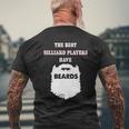 Billiard Player Beards Snooker Pool Bearded Tee Mens Back Print T-shirt Gifts for Old Men