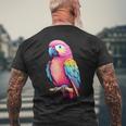 Bird Colourful Parrot Blue T-Shirt mit Rückendruck Geschenke für alte Männer