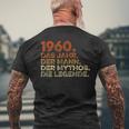 Birthday Vintage 1960 Man Myth Legend T-Shirt mit Rückendruck Geschenke für alte Männer
