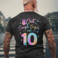 Birthday Girls Peace Out Single Digits I'm 10 Digits Tie Dye Men's T-shirt Back Print Gifts for Old Men