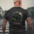 Black Cat Wearing Solar Eclipse Glasses 2024 Solar Eclipse Men's T-shirt Back Print Gifts for Old Men