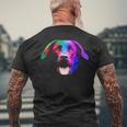 Black Labrador Multicolor Portrait Men's T-shirt Back Print Gifts for Old Men