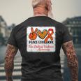 Bleached Peace Love Hope N Dating Violence Awareness Men's T-shirt Back Print Gifts for Old Men
