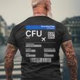 Boarding Pass Korfu Cfu Flugticket Griechenland Korfu T-Shirt mit Rückendruck Geschenke für alte Männer