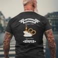 Boarisch Bayrisch Weißwurst Wurst Brezn Brezel Hopfen Motiv T-Shirt mit Rückendruck Geschenke für alte Männer
