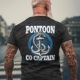 Boating Pontoon Co Captain Son Boy Kid Dad Grandpa Boat Men's T-shirt Back Print Gifts for Old Men