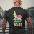 Boise Idaho Outdoors Nature & Mountains Vintage State Pride Men's T-shirt Back Print Gifts for Old Men