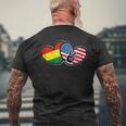 Bolivian American Heart And National Flags Men's T-shirt Back Print Gifts for Old Men