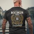 Bollinger Family Last Name Bollinger Surname Personalized Men's T-shirt Back Print Gifts for Old Men