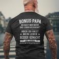 Bonus Papa Men’S Stepfather Leben Besser Gemacht German Text T-Shirt mit Rückendruck Geschenke für alte Männer