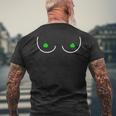 Boob St Patrick's Day 2024 Shamrocks Boobs Men's T-shirt Back Print Gifts for Old Men