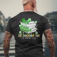 All Booked For St Patrick's Day Bookish Leprechaun Bookworm Men's T-shirt Back Print Gifts for Old Men