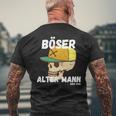 Böser Alter Mann Papa Opa Totenkopf Skullintage Spruch T-Shirt mit Rückendruck Geschenke für alte Männer