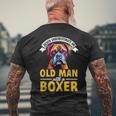 Boxer Dog Breed Pet Never Underestimate An Old Man Men's T-shirt Back Print Gifts for Old Men