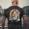 Boxer Riding DinosaurRex Dog Lover Boys Kids Rainbow Men's T-shirt Back Print Gifts for Old Men