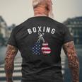 Boxing For Him Dad Men Box Gloves American Flag Usa Mens Back Print T-shirt Gifts for Old Men