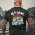 My Brain Is 80 Song Lyrics Retro Vintage Music Lover Men's T-shirt Back Print Gifts for Old Men