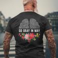 Brain Cancer Tumor Awareness Go Gray In May Flowers Men's T-shirt Back Print Gifts for Old Men