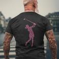 Breast Cancer Awareness Pink Ribbon & Survivor Golf Swing Men's T-shirt Back Print Gifts for Old Men