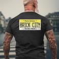 Brick City Newark Nj City New Jersey License Plate Graphic Mens Back Print T-shirt Gifts for Old Men