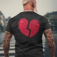 Broken Heart Anti Valentine's Day Distressed Heart Men's T-shirt Back Print Gifts for Old Men